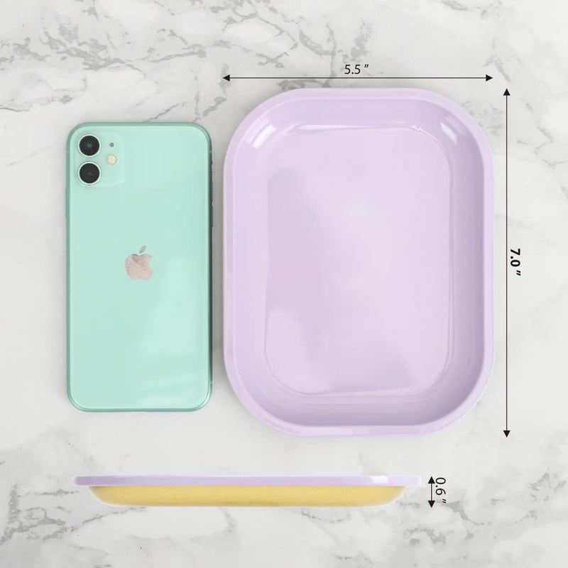 HOKirin Metal Tray With Soft Magnetic Lid, Small Blank With Spill Proof Cover, Cute Purple, Perfect for Home and On-The-Go, 7" x 5.5" x 0.6" - Image 4